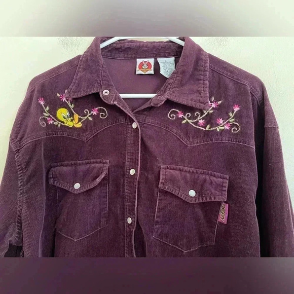 Vintage Tweety Bird Corduroy Button Down Shirt - Picture 4 of 7